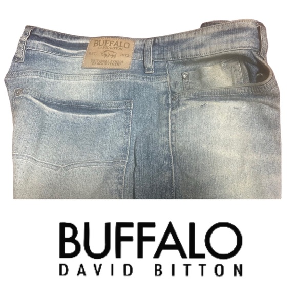 ‘RARE” Buffalo David Bitton Light Blue Men's Jeans 34/32 - Picture 3 of 9